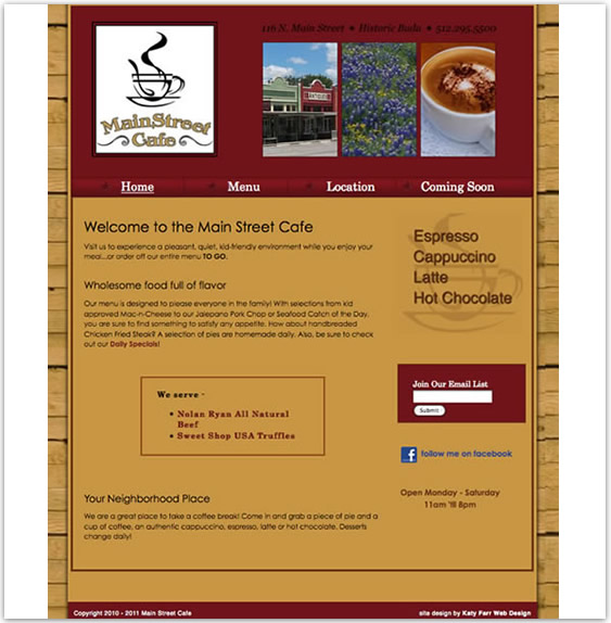 Custom web design by Katy Farr Web Design